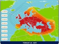 Turksat 2A at 42.0e-West beam