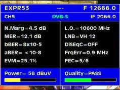 Express AM22 at 53.0 e-12 666 V Nilesat netw - Q data