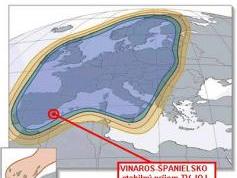 Vyzarovaci diagram druzice ASTRA 1G na 19,2E pre programy TV Markiza,TV JOJ,CT 24 pre miesto prijmu VINAROS v Spanielsku